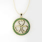 14K Pendant with 32 Emeralds, STT: Cut Split, Only Pendant, Heart Style