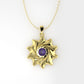 14K Gold Pendant with 1 Amethyst, STT: Bezel, Only Pendant, Sun Style