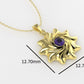 14K Gold Pendant with 1 Amethyst, STT: Bezel, Only Pendant, Sun Style