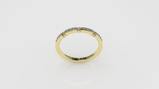 14K Ring with 15 DIAMONDS VS1, STT: Prong and Bezel, Cut Chanel