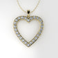 14K Pendant with 26 Diamonds 1.5mm each, "STT: Prong" Heart Style