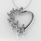 14K Gold Pendant with 6 Diamonds, "STT: Prong" Heart Style