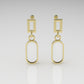 Yellow Gold Earrings with 2 MOTHER STONE, "Stt: Bezel"