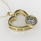 14K Gold Pendant with 1 Diamond, "STT: Bezel" heart style