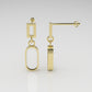 Yellow Gold Earrings with 2 MOTHER STONE, "Stt: Bezel"