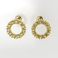 Yellow Gold Earrings with 22 YELLOW TOPAZ, "4 Prongs" "circle"