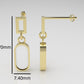 Yellow Gold Earrings with 2 MOTHER STONE, "Stt: Bezel"