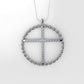 14K Pendant with 27 MOISSANITE VS1, "Cross with twisted circle", Only Pendant