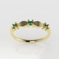14K band Ring with 3 emerald 2mm each