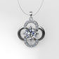 Yellow Gold Pendant with 17 MOISSANITE VS1, Only Pendant, "FLOWER WITH 4 PETALS"