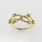 14K gold Ring with 7 MOISSANITE 2mm VS1 each, twisted, stt 4 prong