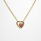 14K Ruby Stone Gold Heart Necklace