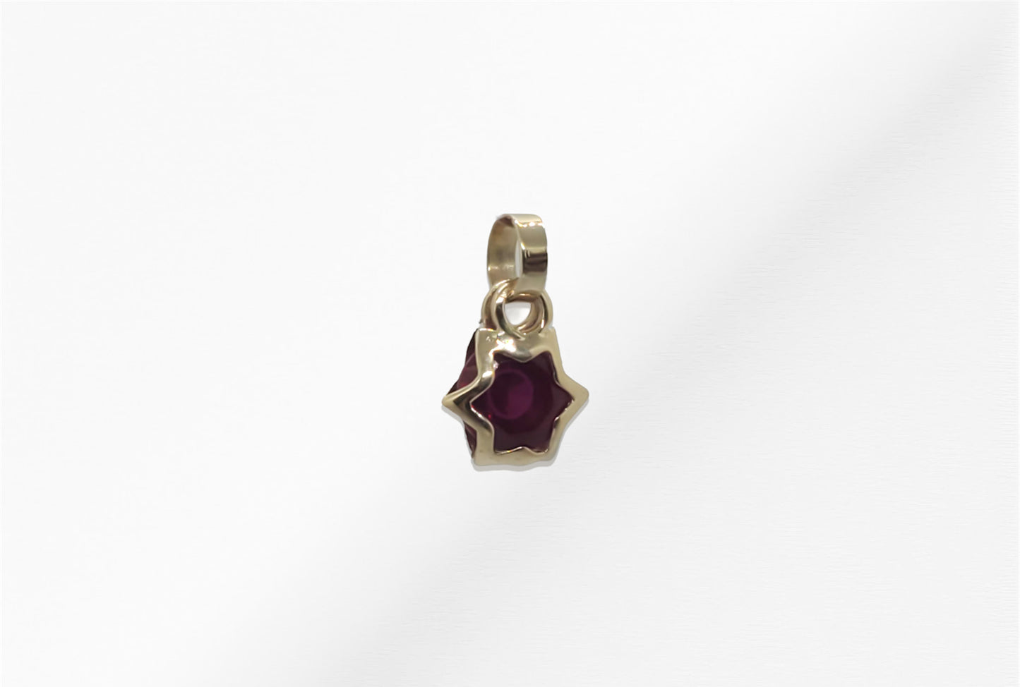 14K Star Shaped Pendant with Ruby Stone