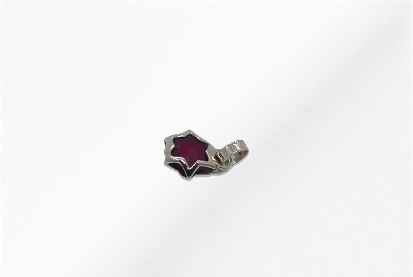 14K Star Shaped Pendant with Ruby Stone