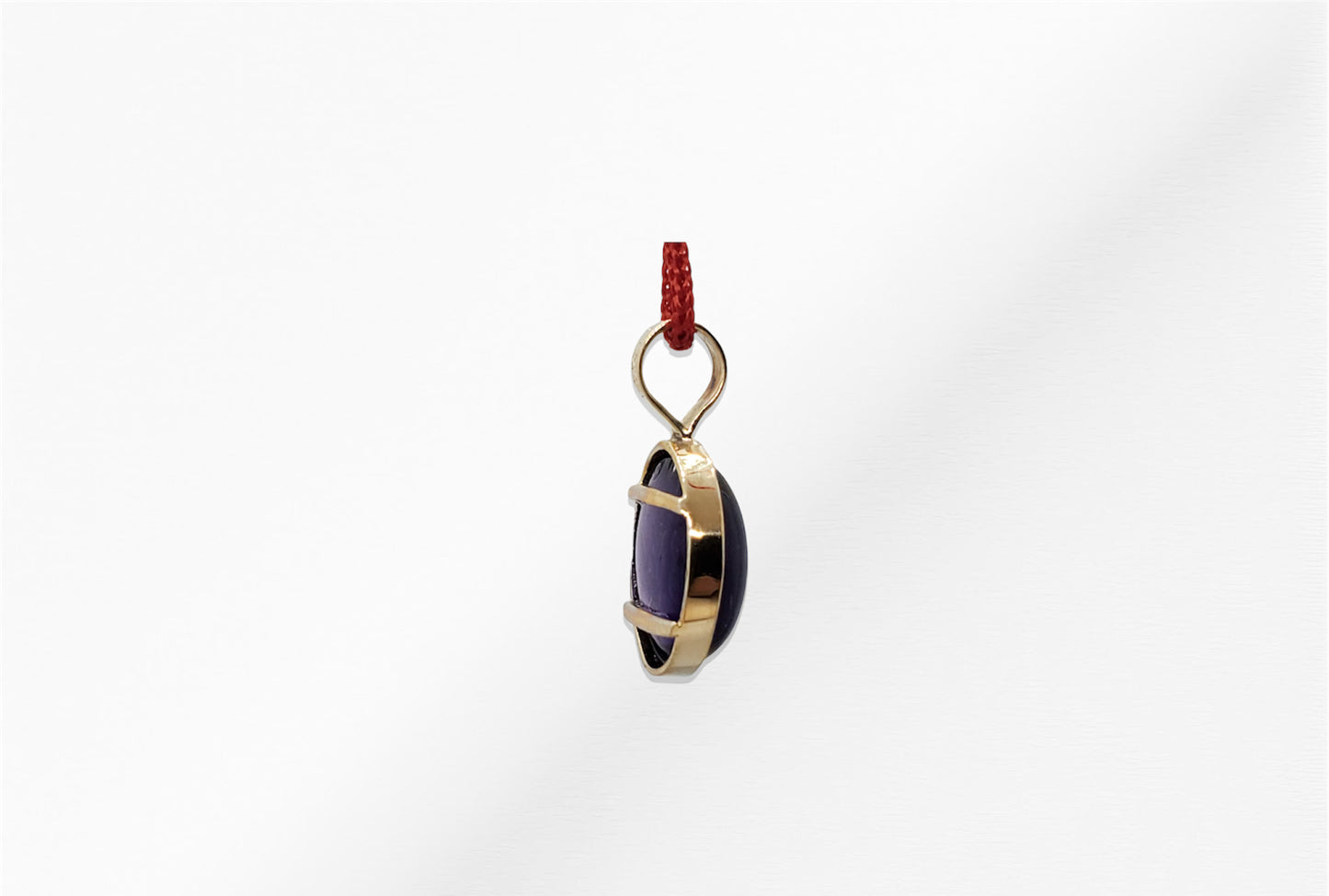 14K Amethyst Cabochon Stone Pendant