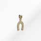 14K Horseshoe Luck Pendant with Aquamarine Stones