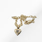 14K Gold Diamond Heart Shaped Link Bracelet