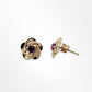 14K Ruby Stone Floral Earrings