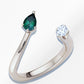 14K Emerald & Diamond Combo Gold Ring