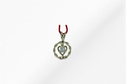 14K Diamond Heart Shaped Pendant with Slim Twist