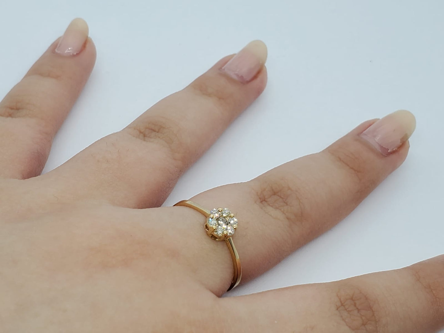 14K YELLOW GOLD RING WITH MOISSANITE