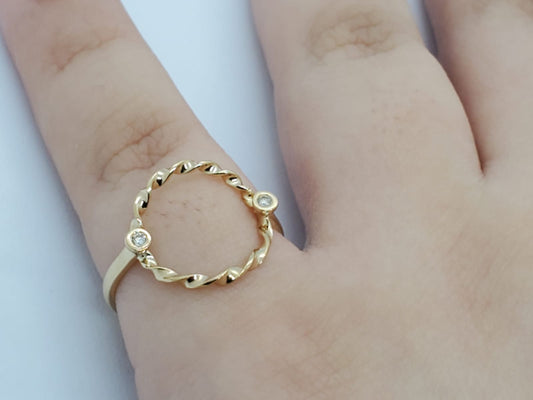 14k yellow gold ring, style band circle