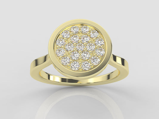 14k gold ring with 19 MOISSANITE 28.5CT, engagement ring, round style, everyday wear, it is comfortable and elegant