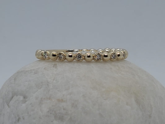 14K Yellow Gold Ring with 7 Moissanite 0.07CT