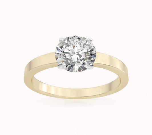 14k gold Solitaire ring with "Moissanite" 0.20 Ct, comfortable and elegant