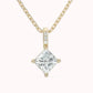 14k Yellow Gold Pendant, with 1 Diamond princess cut and 3 Diamond 1mm, it is very comfortable and elegant, ideal for any occasion