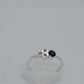 14k white gold ring, it has 3 Diamonds and 1 Natural Sapphire, for daily use and comfortable
