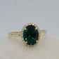 14K Yellow Gold Ring with Green Stone, it is solitaire ring, it is comfortable and elegant