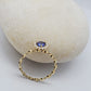 14k Yellow Gold Ring, Eternity Band, with Tanzanite Stone and 14 Moissanite